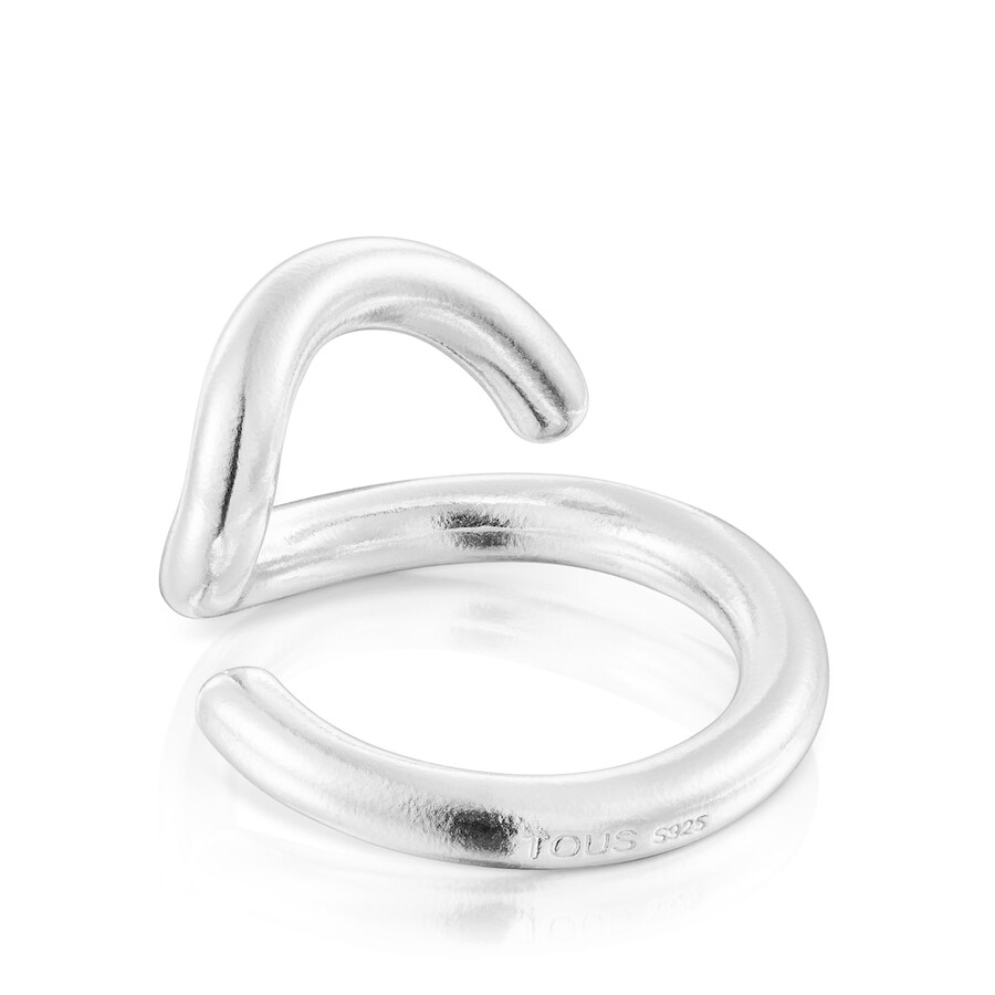 silberner gebogener offener ring