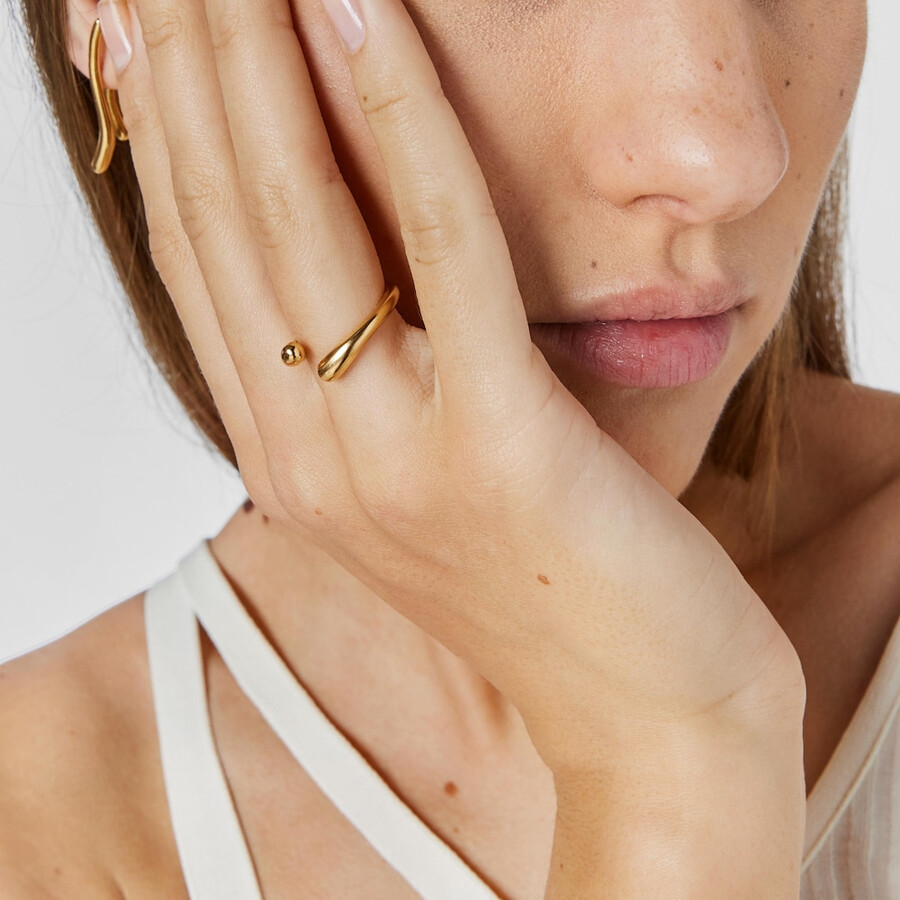 offener ring aus vergoldetem silber new haven