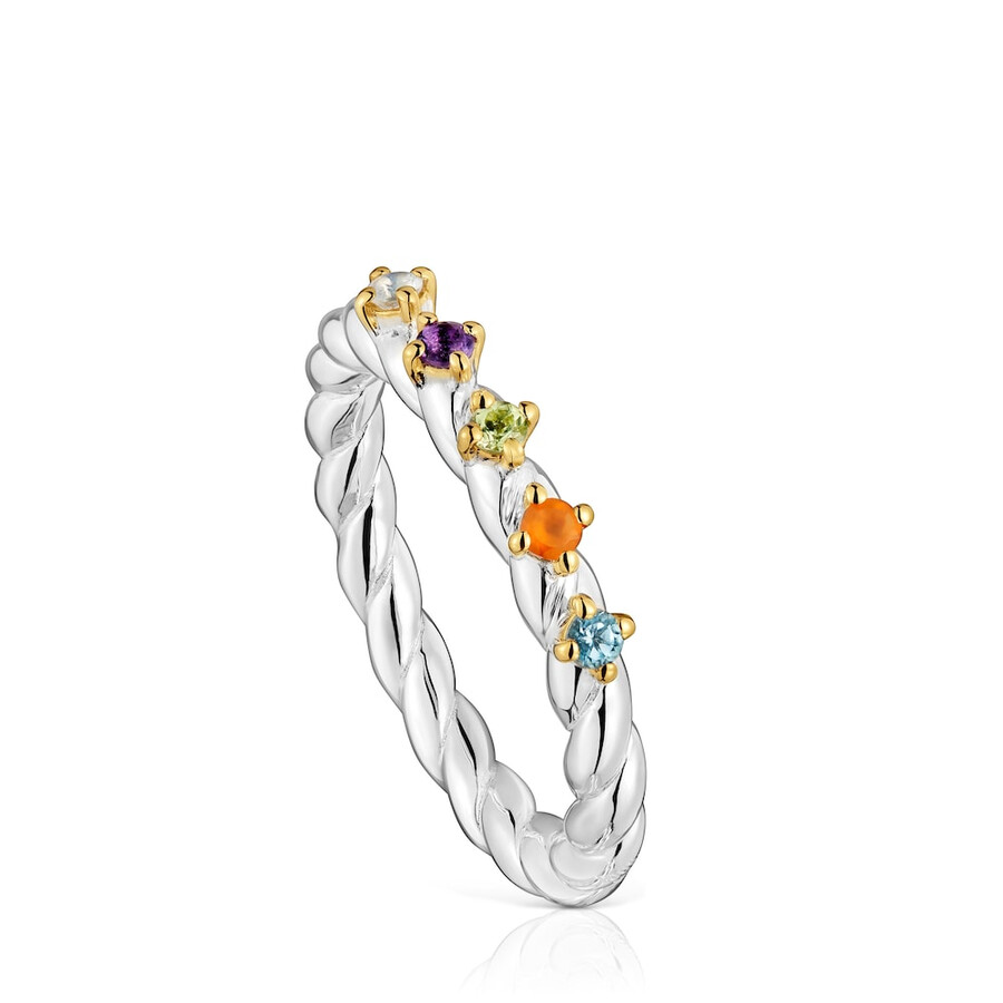 kleiner zweifarbiger ring mit edelsteinen zuckerparty