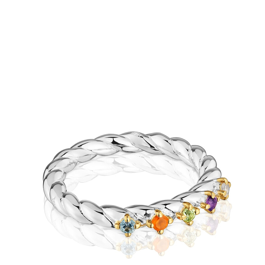 kleiner zweifarbiger ring mit edelsteinen zuckerparty