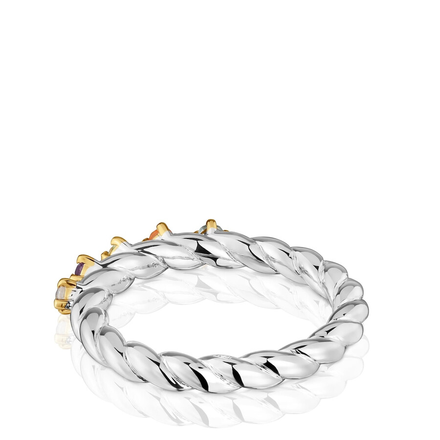 kleiner zweifarbiger ring mit edelsteinen zuckerparty