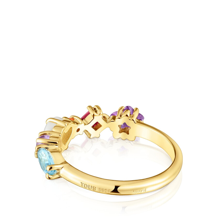 kleiner ring aus 18-karätig vergoldetem silber mit edelsteinmotiven zuckerparty