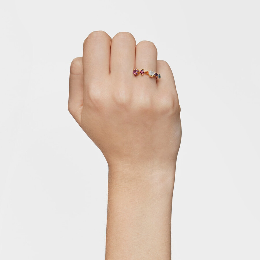 kleiner ring aus 18-karätig vergoldetem silber mit edelsteinmotiven zuckerparty