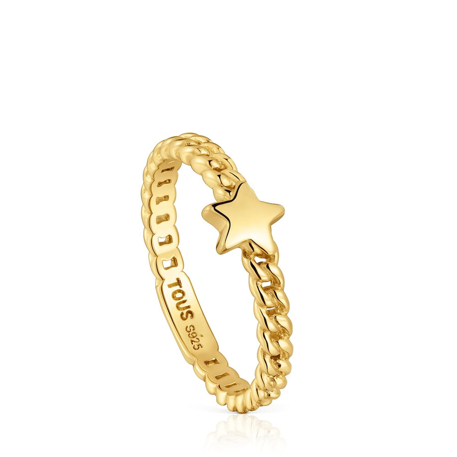 kleiner ring mit 18-karätiger goldplattierung auf silber sternmotiv