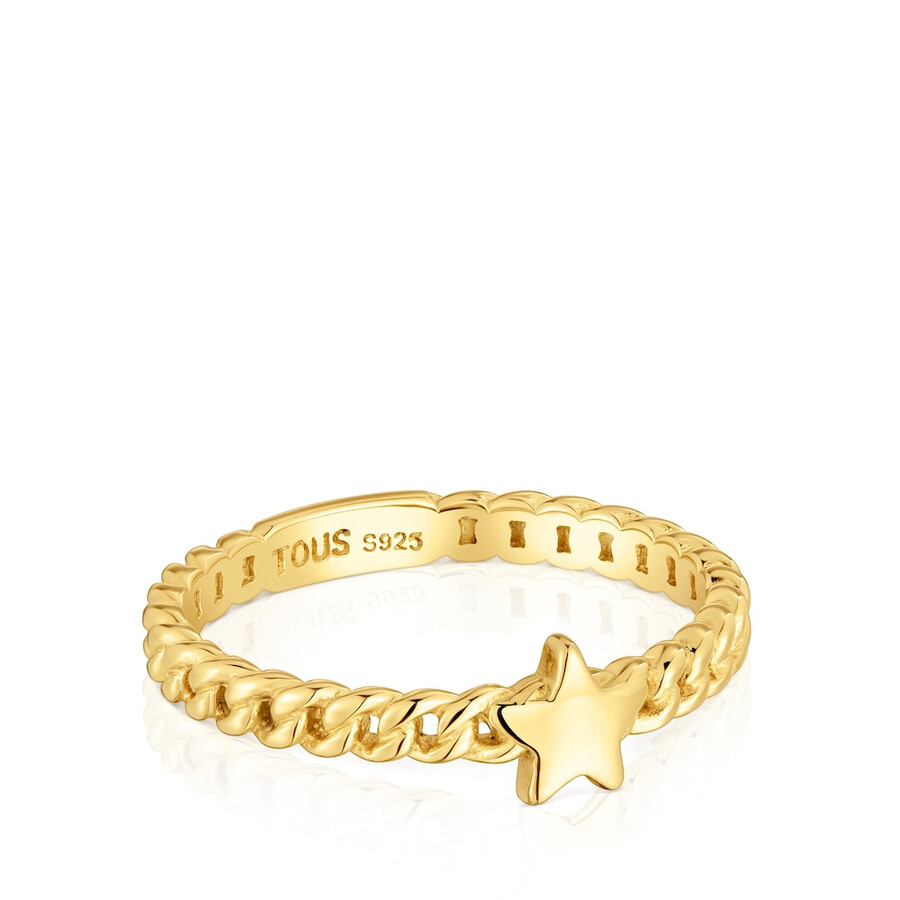 kleiner ring mit 18-karätiger goldplattierung auf silber sternmotiv