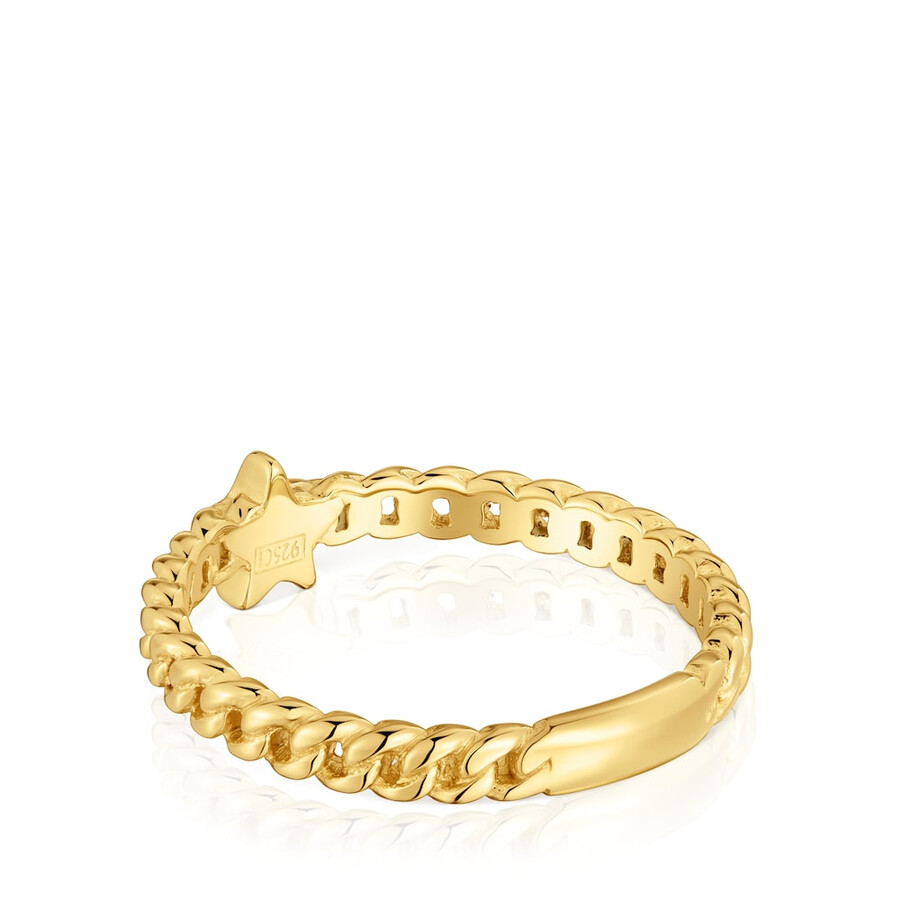 kleiner ring mit 18-karätiger goldplattierung auf silber sternmotiv