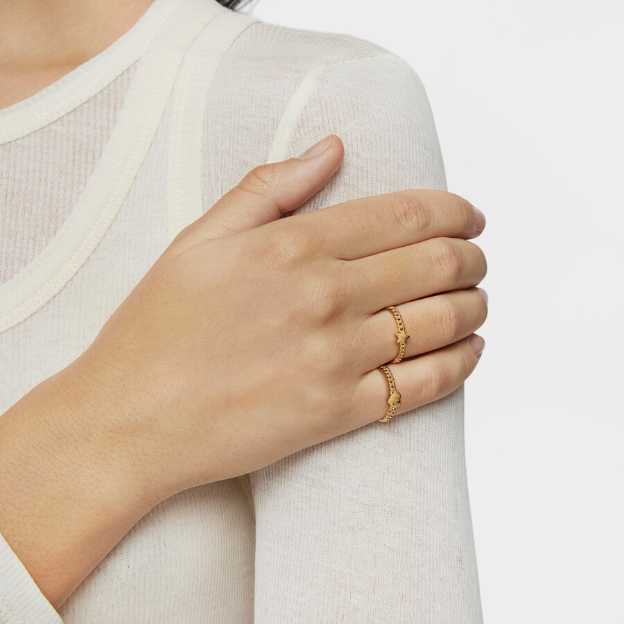 kleiner ring mit 18-karätiger goldplattierung auf silber sternmotiv