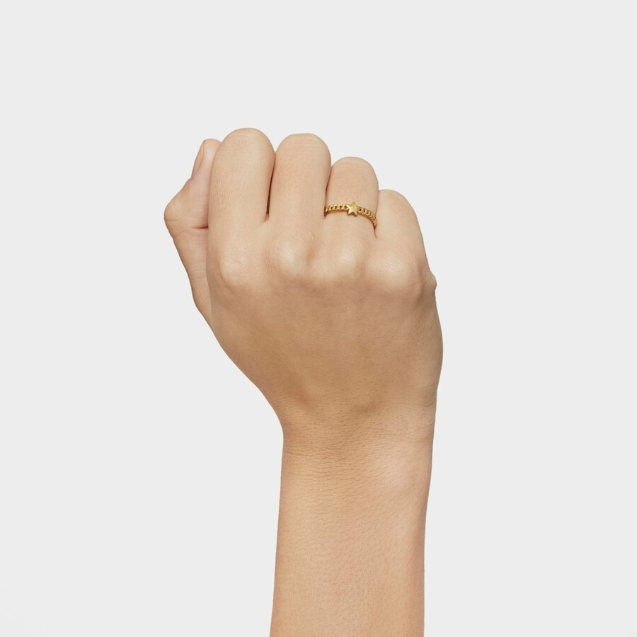 kleiner ring mit 18-karätiger goldplattierung auf silber sternmotiv