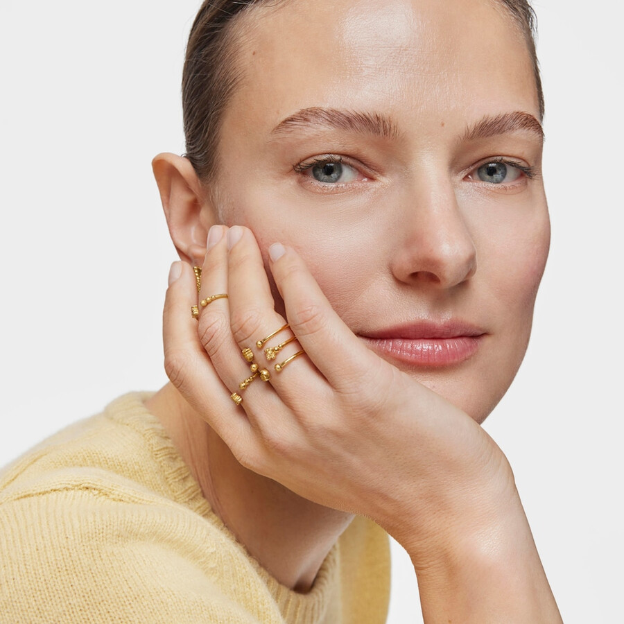 großer offener ring mit 18-karätiger vergoldung auf silber und bärenmotiven von tous grain