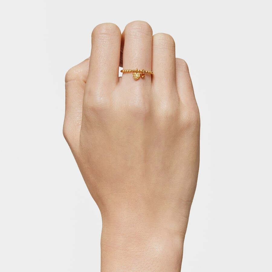 kleiner ring mit 18-karätiger vergoldung über silber und orangefarbenem granat tous grain