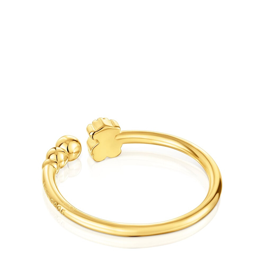 kleiner offener ring mit 18-karätiger vergoldung auf silber und tous grain-motiven