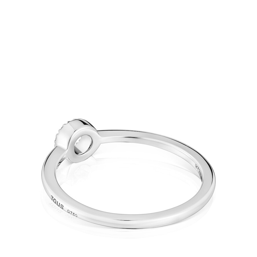 kleiner runder ring aus weißgold mit diamanten von tous grain