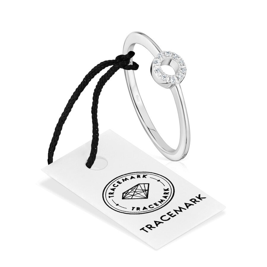 kleiner runder ring aus weißgold mit diamanten von tous grain