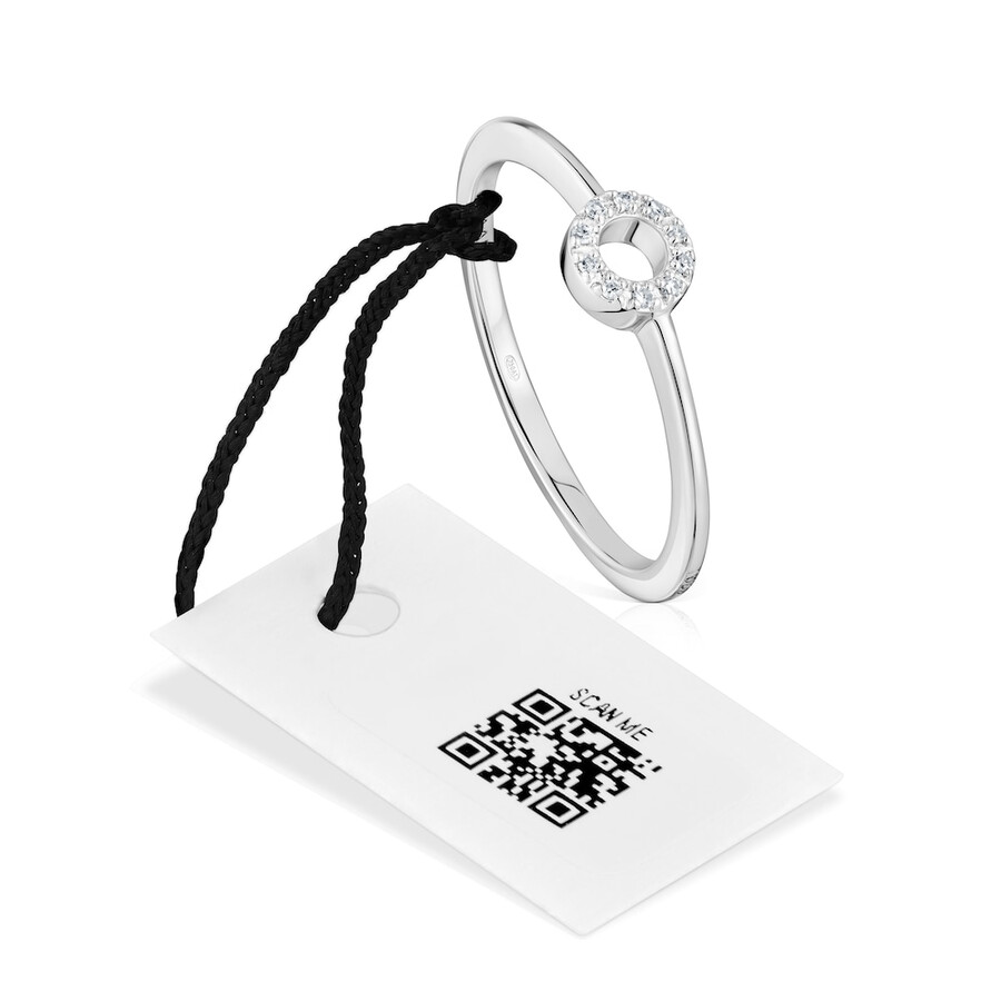 kleiner runder ring aus weißgold mit diamanten von tous grain