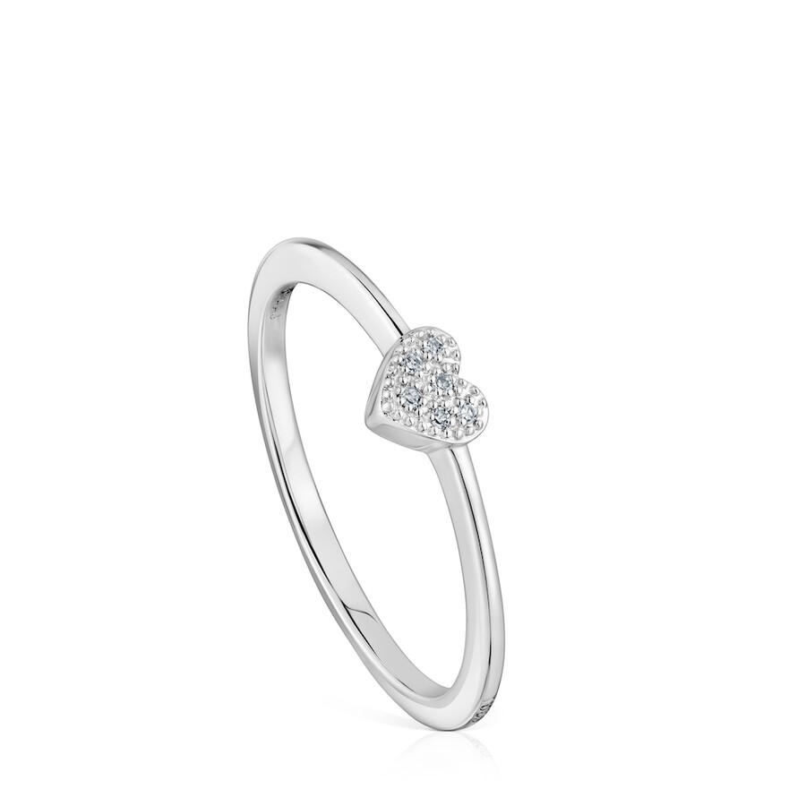 kleiner herzring aus weißgold mit diamanten von tous grain
