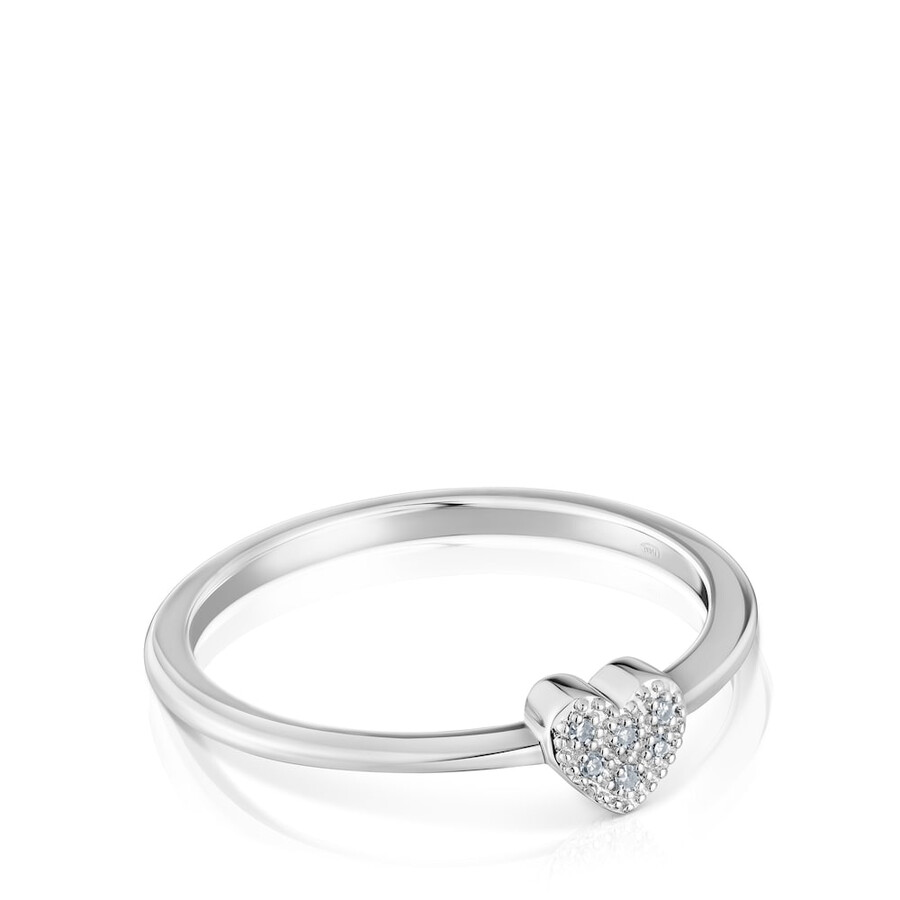 kleiner herzring aus weißgold mit diamanten von tous grain