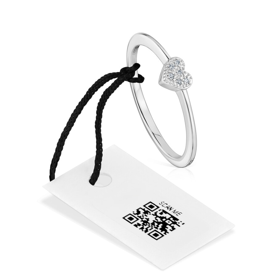 kleiner herzring aus weißgold mit diamanten von tous grain