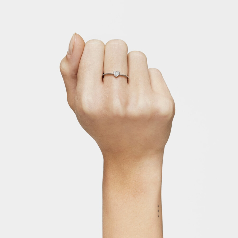 kleiner herzring aus weißgold mit diamanten von tous grain