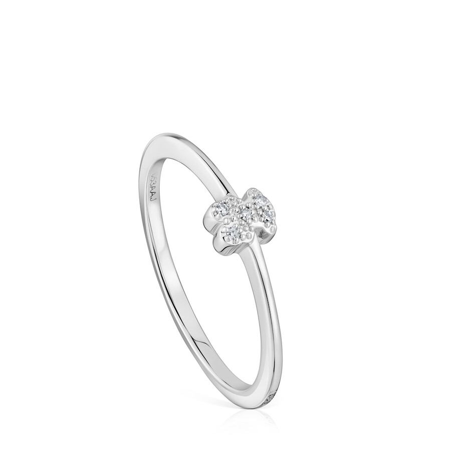 kleiner weißgold-bärenring mit diamanten von tous grain