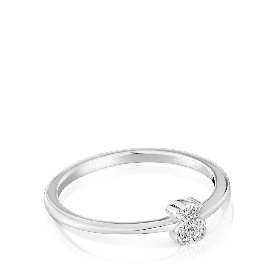 kleiner weißgold-bärenring mit diamanten von tous grain