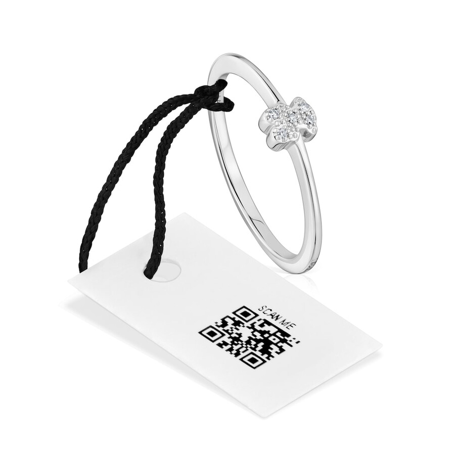 kleiner weißgold-bärenring mit diamanten von tous grain