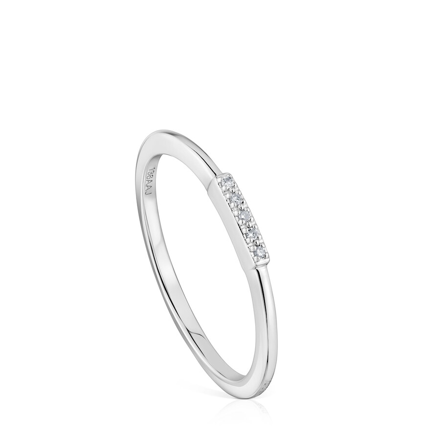 kleiner weißgoldring mit diamanten tous grain
