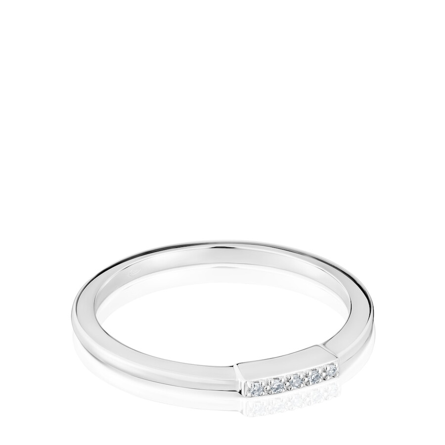 kleiner weißgoldring mit diamanten tous grain