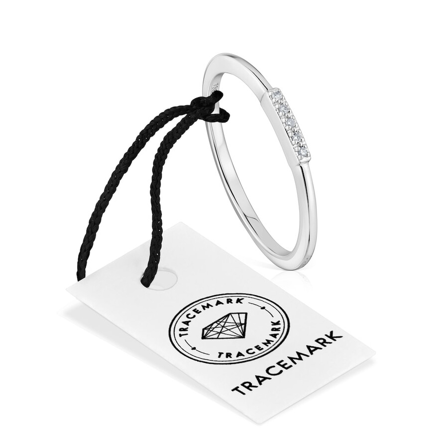 kleiner weißgoldring mit diamanten tous grain