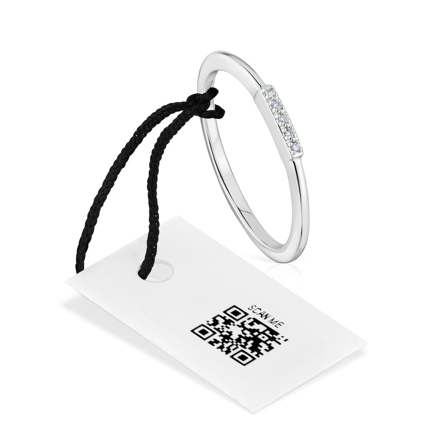 kleiner weißgoldring mit diamanten tous grain