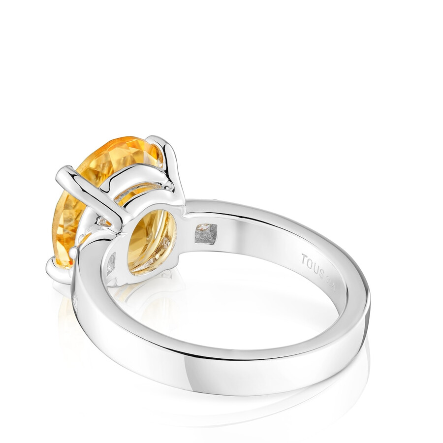 silberring „basic colors mit diamant und citrin