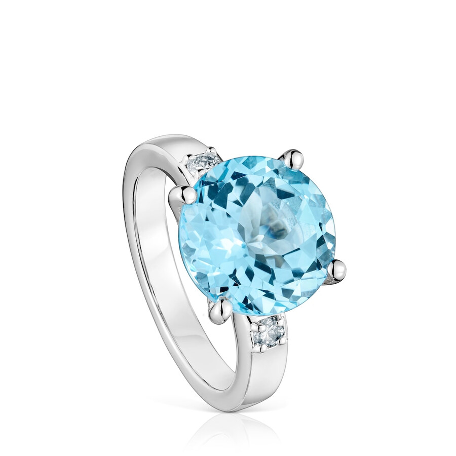 silberring „basic colors mit diamant und topas