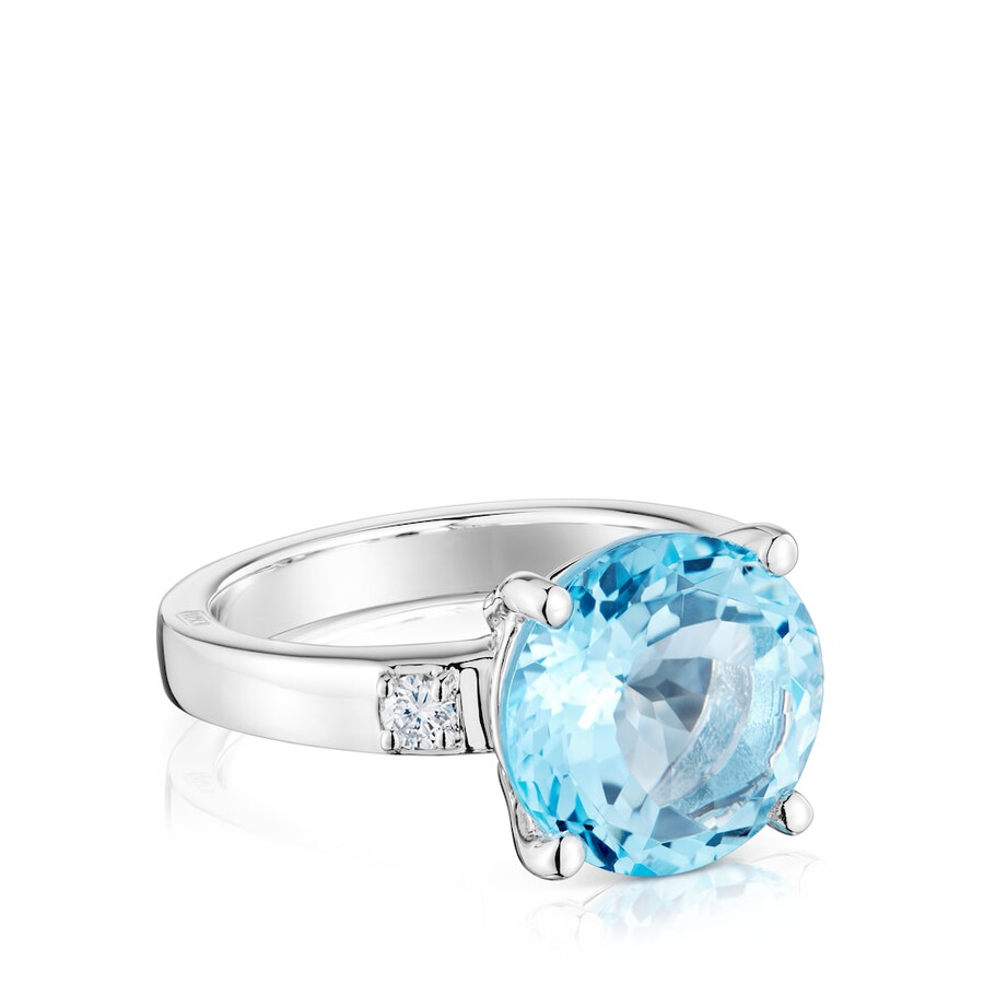 silberring „basic colors mit diamant und topas