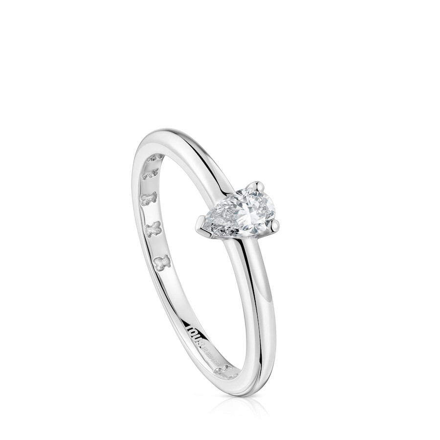 platin-solitärring mit birnenförmigem im labor gezüchtetem diamanten les classiques lgd