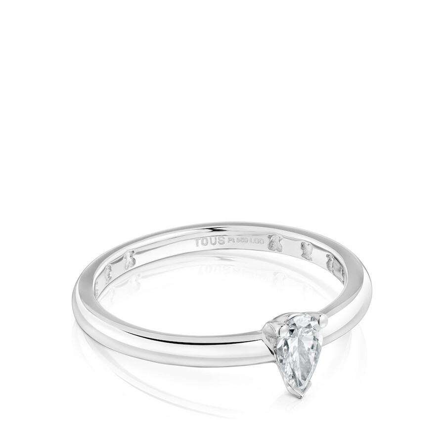 platin-solitärring mit birnenförmigem im labor gezüchtetem diamanten les classiques lgd