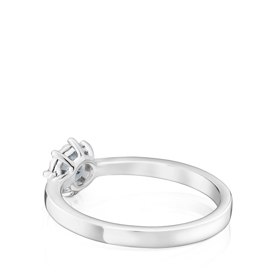 ring von tous les classiques aus weißgold mit kleiner diamantrosette 010 ct.