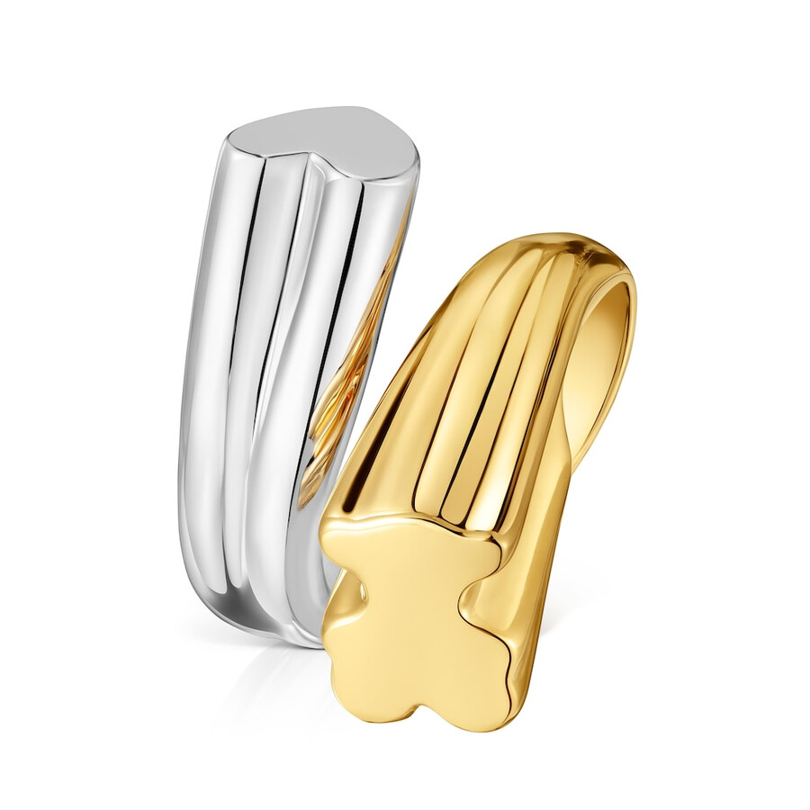 mittelgroßer zweifarbiger ring mit bären- und herzmotiven tous 1950