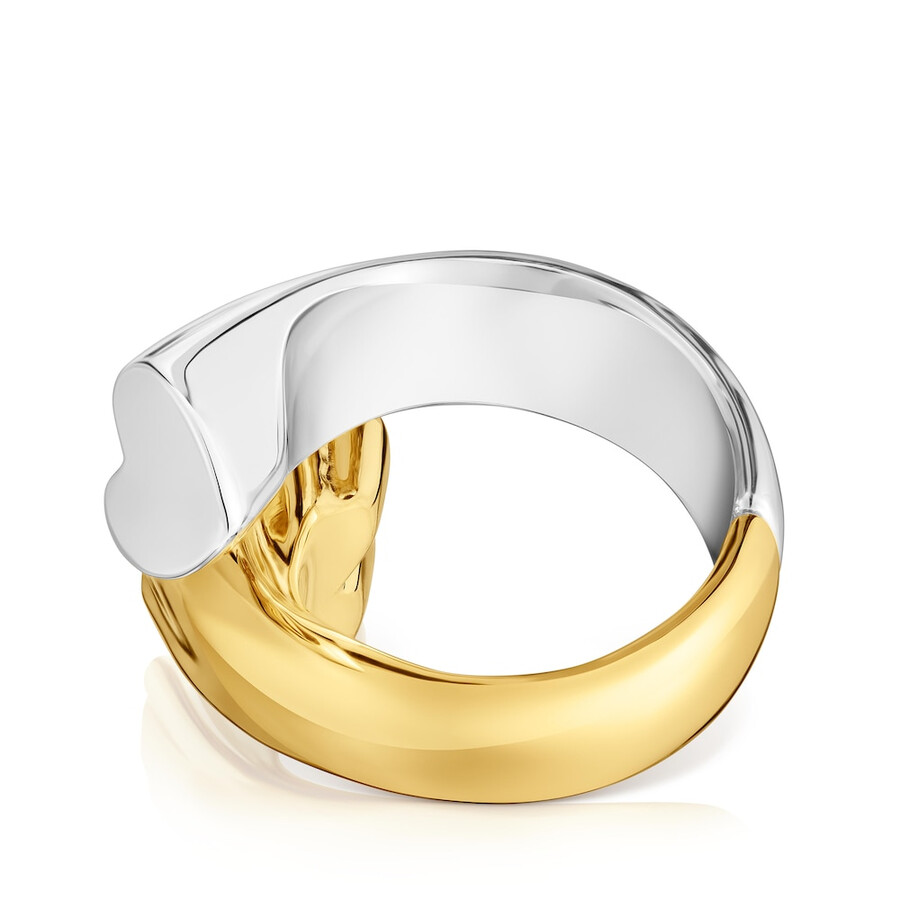 mittelgroßer zweifarbiger ring mit bären- und herzmotiven tous 1950
