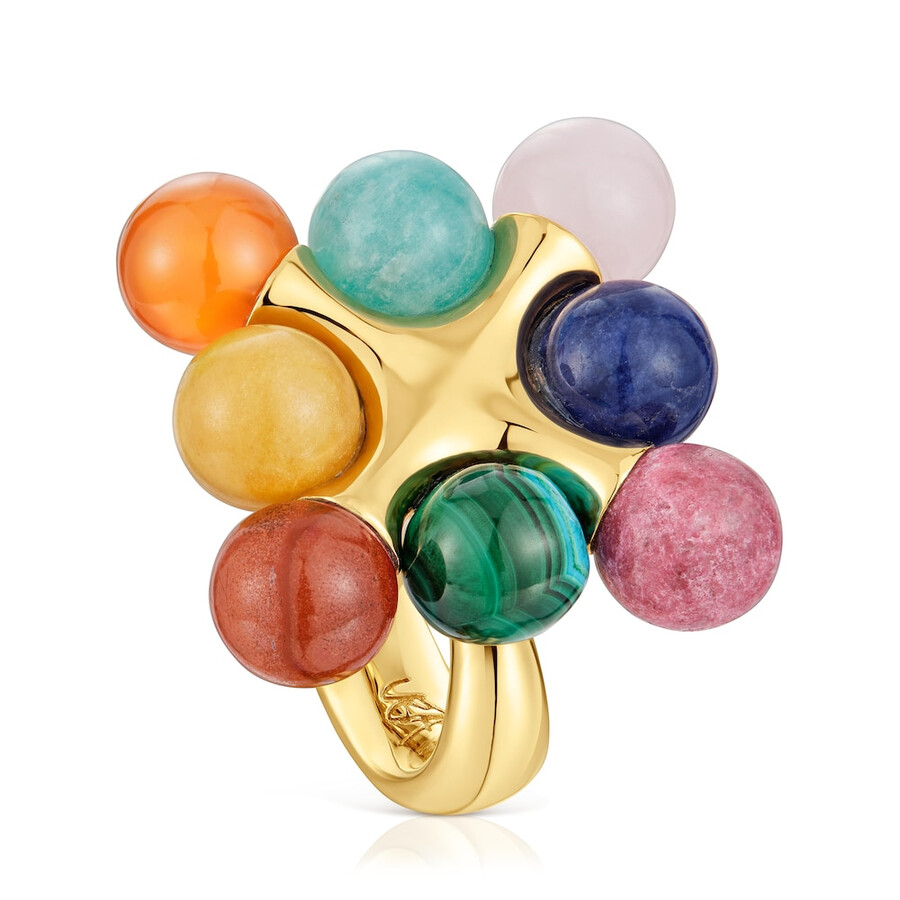 ring aus 18-karätigem gold über silber mit mehrfarbigen edelsteinen tous x lea colombo