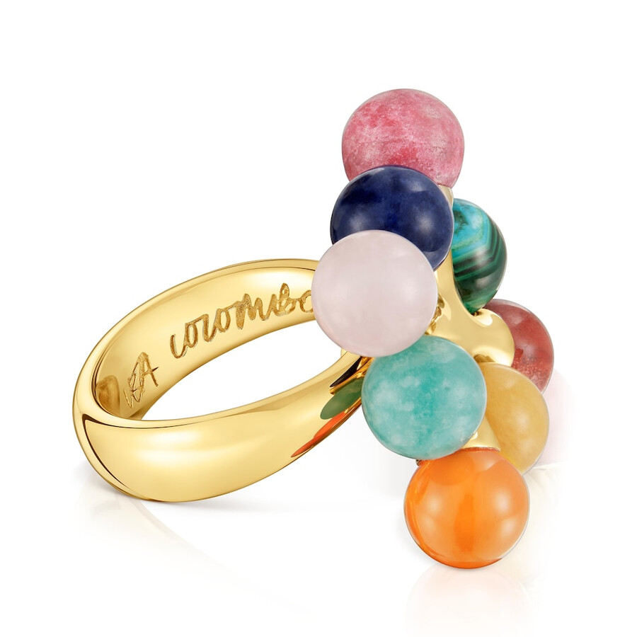 ring aus 18-karätigem gold über silber mit mehrfarbigen edelsteinen tous x lea colombo
