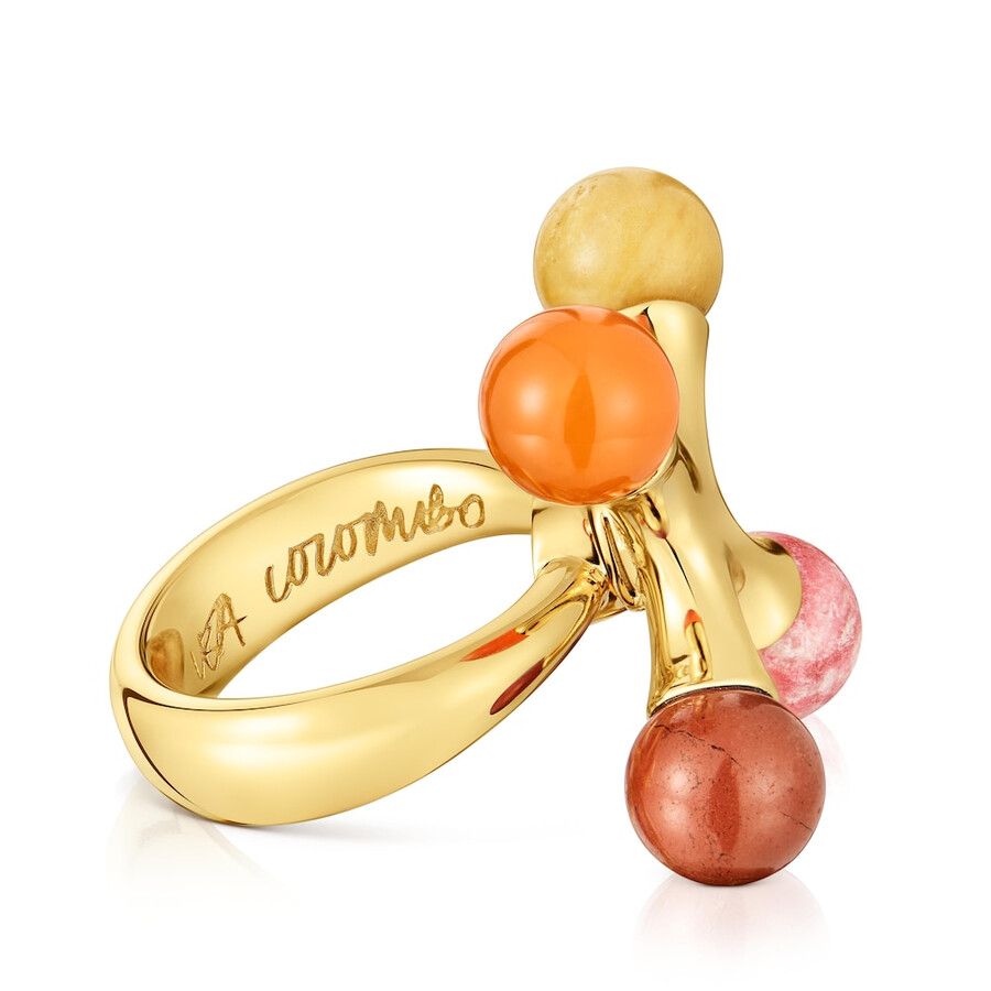 ring aus 18-karätigem gold über silber mit edelsteinen tous x lea colombo