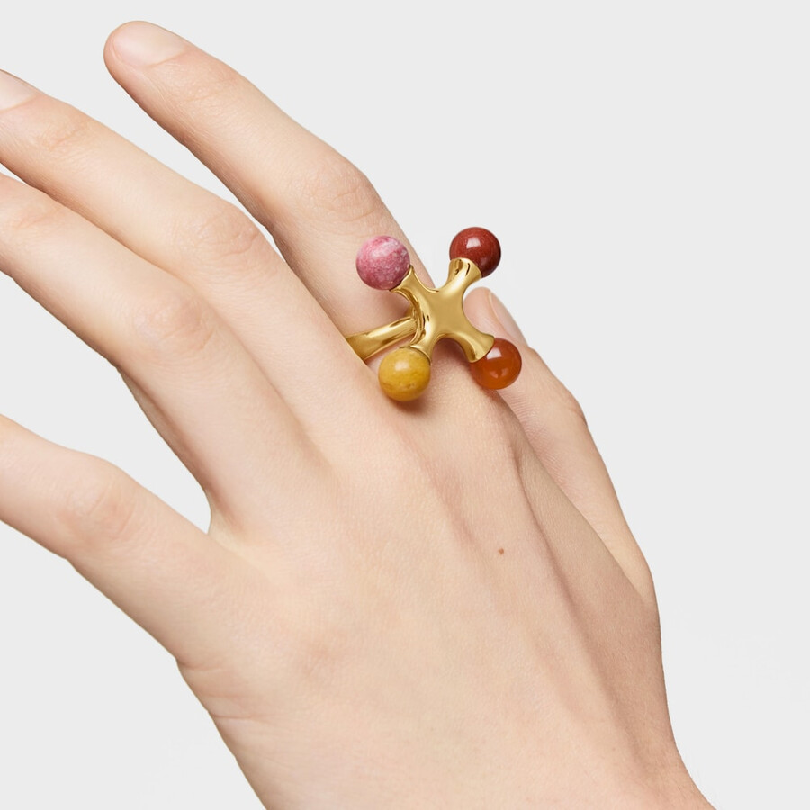 ring aus 18-karätigem gold über silber mit edelsteinen tous x lea colombo