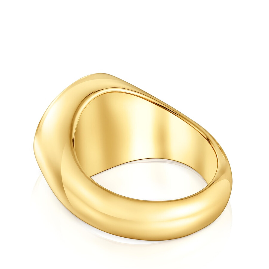 14 mm siegelring aus 18-karätigem gold über silber tous basics