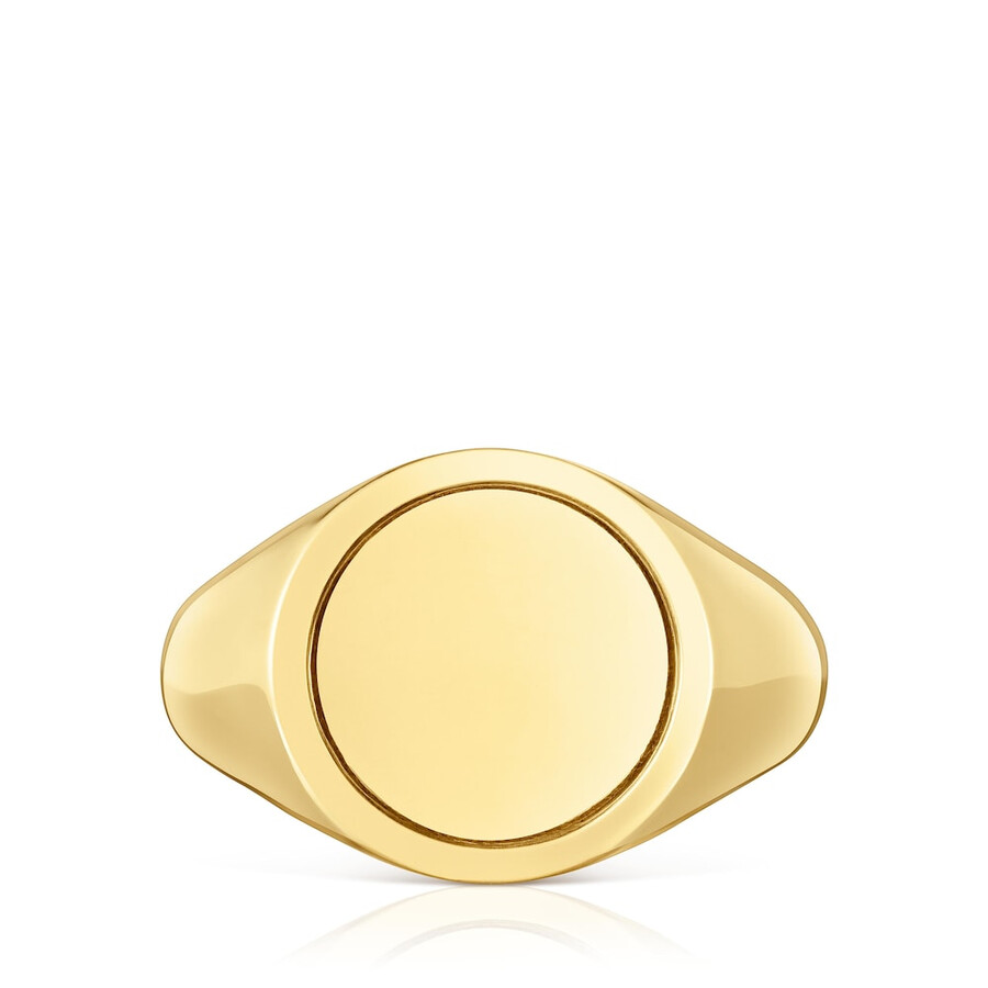 14 mm siegelring aus 18-karätigem gold über silber tous basics