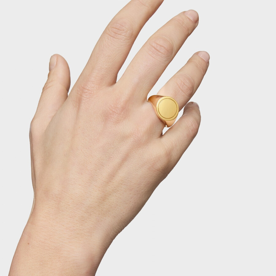 14 mm siegelring aus 18-karätigem gold über silber tous basics