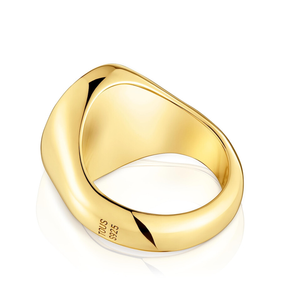 16 mm siegelring aus 18-karätigem gold auf silber tous basics