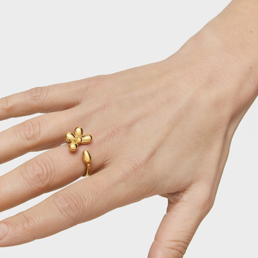 offener ring mit 18-karätiger vergoldung auf silber daisy