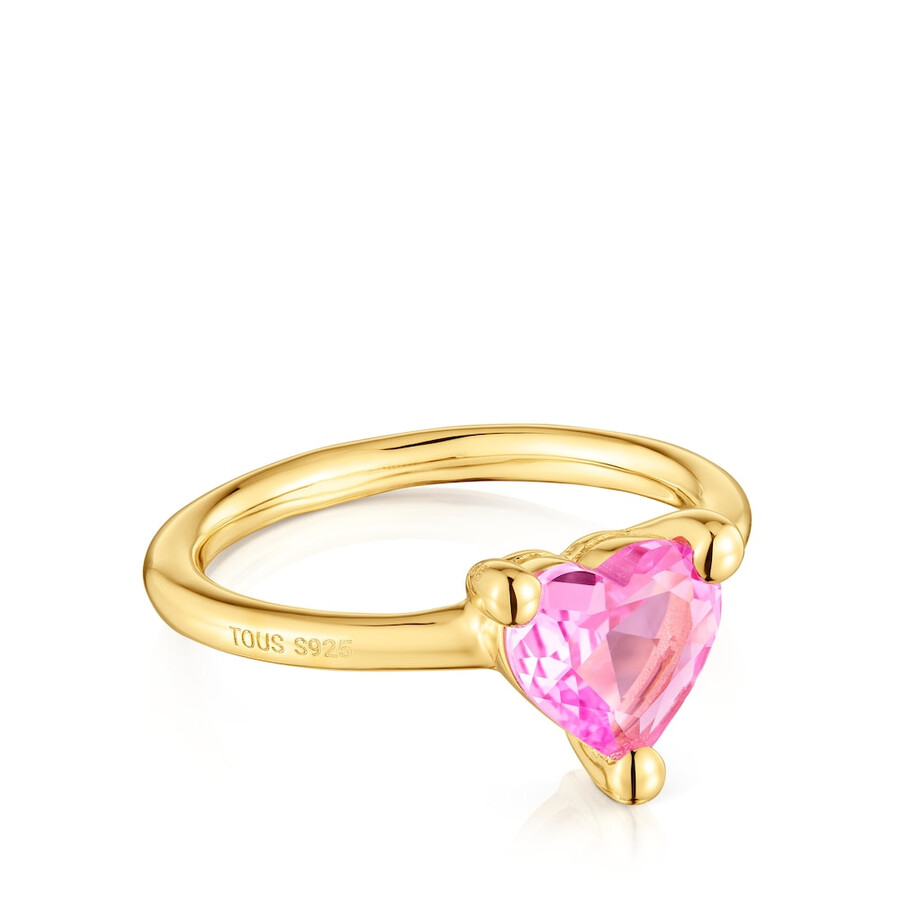 ring aus 18-karätigem gold über silber mit im labor gezüchtetem saphir „garden of love lgg