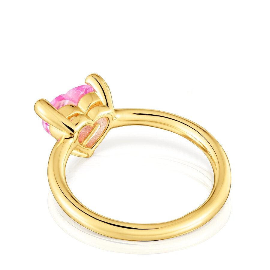 ring aus 18-karätigem gold über silber mit im labor gezüchtetem saphir „garden of love lgg