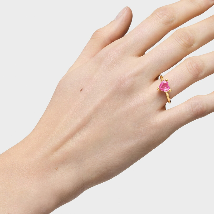 ring aus 18-karätigem gold über silber mit im labor gezüchtetem saphir „garden of love lgg