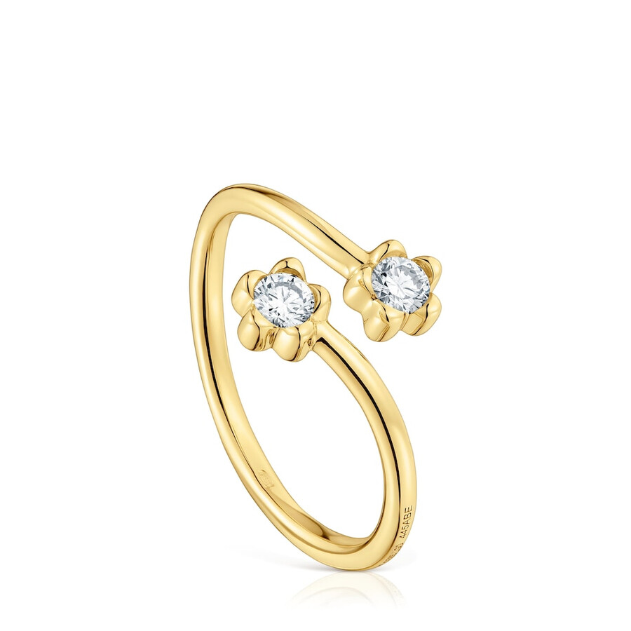 offener goldring mit im labor gezüchteten diamanten von tous lili